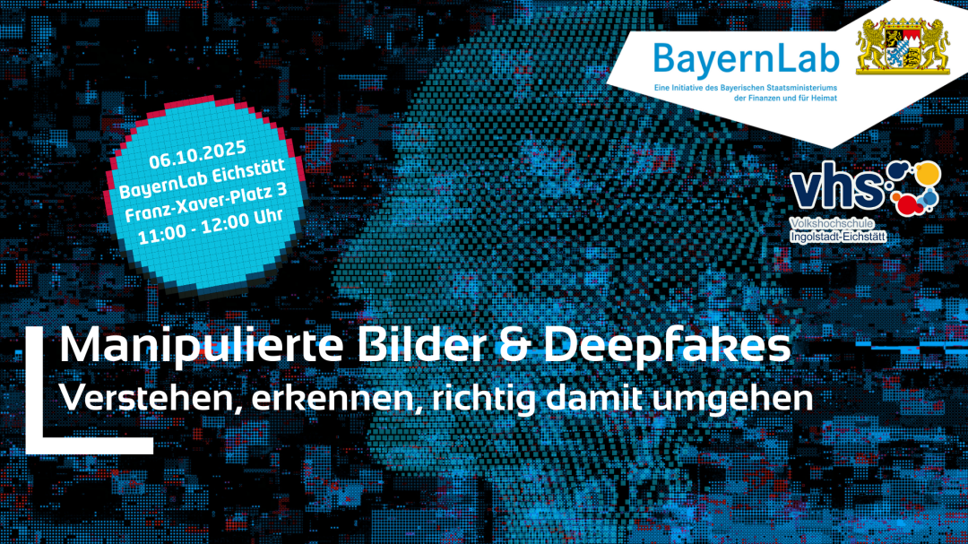 Werbeposter für den Kurs Manipulierte Bilder & Deepfakes bei der vhs 2025