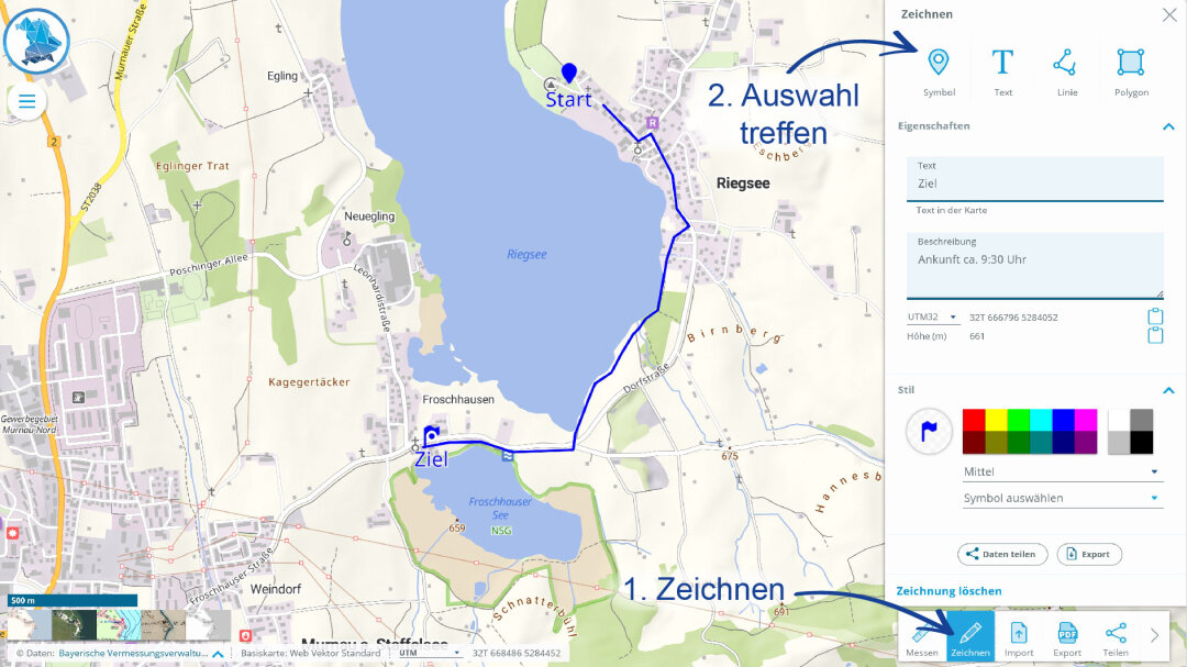 BayernAtlas Zeichnen